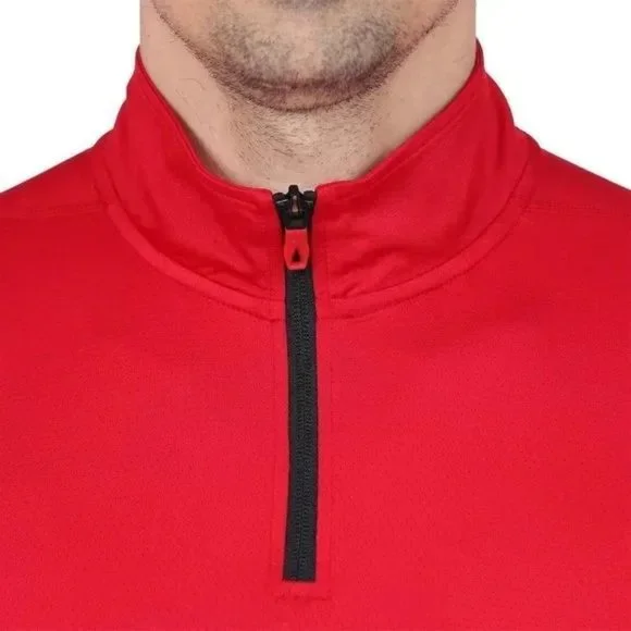 RED NWT Men's  1/4 ( Quater) zip Active Lightweight Pullover Spyder - Picture 5 of 11